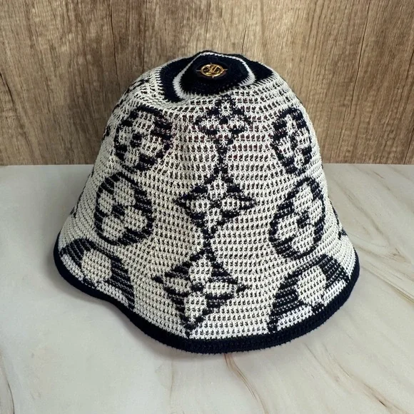 Louis Vuitton Blue and White Knit Hat